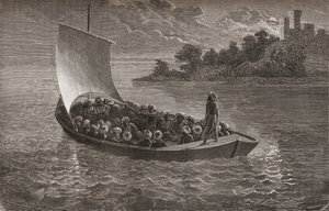 Arminio Vambery und seine Gefährten auf dem Kaspischen Meer im Jahr 1863, Illustration aus 