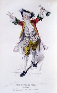 Gesamtwerk von Beaumarchais (1732-1799) von Edouard Fournier. Zeichnung von Emile Bayard. Ed. Laplace, Sanchez et Cie, Paris 1876. Dies ist Jean Beast in „Jean Beast auf der Messe“ von Emile Antoine Bayard