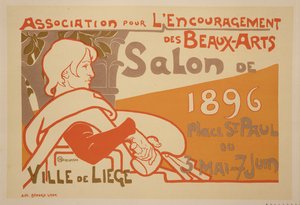 Reproduktion eines Plakats, das die Ausstellung des 