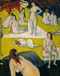 Baigneuses à la vache rouge von Emile Bernard