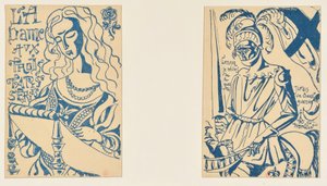 Die Dame mit den drei Wandteppichen von Emile Bernard