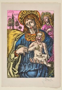 Sainte Marie Mutter Gottes: Die Jungfrau und der Engel mit Nimbus von Emile Bernard