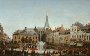 Zeremonie der Einweihung des Wassers der Lys in Tourcoing, 1863