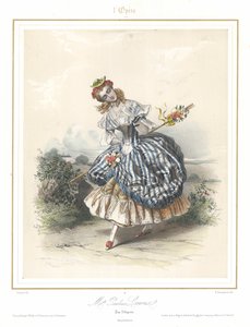 Französische Balletttänzerin Pauline Leroux tanzt an der Pariser Oper, um 1840
