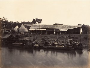 Vue de la Ville Chinoise Cholen Feuille Nr. 2, Saigon, Cochinchina, 1866 von Emile Gsell