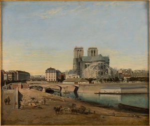 Der Chor von Notre-Dame, gesehen vom Quai de la Tournelle von Emile Harrouart