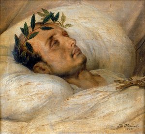 Napoleon auf seinem Sterbebett, Mai 1821 von Emile Jean Horace Vernet
