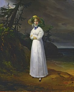 Junges Mädchen in einer romantischen Landschaft, 1825