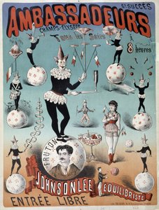 Johnsonlee, Balancier, bei den Ambassadeurs - Plakat von Lévy, Ende des 19. Jahrhunderts von Emile Levy