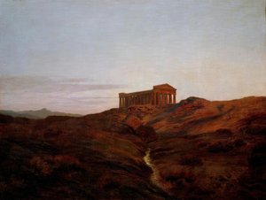 Antikes Land, der Tempel von Segesta in Sizilien von Marie Auguste Emile Rene Menard