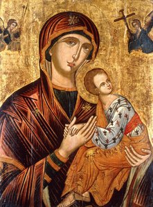 Eine kretische Ikone der Mutter Gottes der Passion