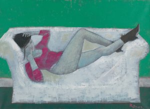 Karen auf dem Sofa von Endre Roder