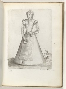Galla Frau (Eine verheiratete Frau aus Frankreich, gekleidet nach der Mode um 1550) von Enea Vico