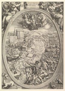 Die Schlacht von Mühlberg mit der Armee von Karl V. beim Überqueren der Elbe, 1551 von Enea Vico