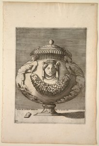 Vase dekoriert mit Figuren, Ranken und Girlanden