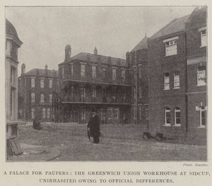 Ein Palast für Arme, das Greenwich Union Workhouse in Sidcup, unbewohnt wegen offizieller Differenzen von English Photographer