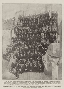 Eine Erinnerung, HRH der Herzog von York und die Offiziere und Männer der HMS Melampus von English Photographer