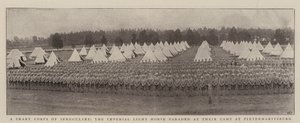 Ein schlaues Korps von Unregelmäßigen, das kaiserliche Leichte Kavallerie-Regiment bei der Parade in ihrem Lager in Pietermaritzburg von English Photographer