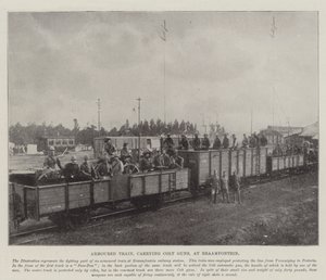 Gepanzerter Zug, der Colt-Waffen transportiert, in Braamfontein von English Photographer