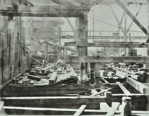 Blackfriars Bridge: Bauarbeiten im Gange, 1869 von English Photographer