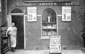 Schuhmacher J. H. Cope, spätes 19. Jahrhundert