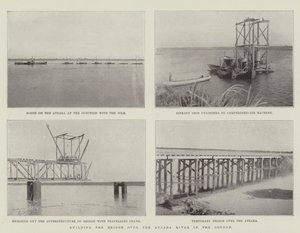 Bau der Brücke über den Atbara-Fluss im Sudan von English Photographer