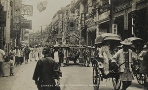 Chinesische Trauerprozession, Hongkong, aus einem Album mit Fotografien zum Dienst von Pte H. Chick, 1940