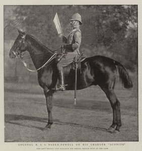 Oberst R S S Baden-Powell auf seinem Pferd Aconite von English Photographer
