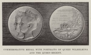 Gedenkmedaille mit Porträts von Königin Wilhelmina und der Königin-Regentin von English Photographer