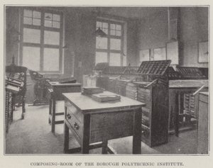 Setzerei des Borough Polytechnic Institute von English Photographer
