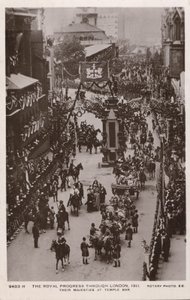 Krönungsprozession von König George V. und Königin, Temple Bar, London von English Photographer