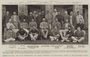 Cricket in Indien, die Teams, die das Bombay-Präsidium und die Bombay-Parsen im Präsidiumsspiel vertreten von English Photographer