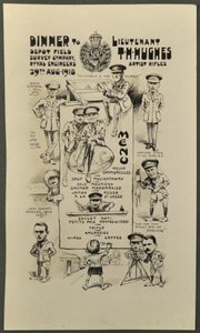Dinner für Leutnant T. H. Hughes, Artist Rifles, Depot Field Survey Company, Royal Engineers, 29. August 1918 von English Photographer