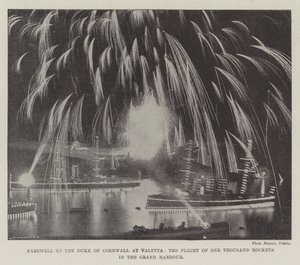 Abschied vom Herzog von Cornwall in Valetta, der Flug von tausend Raketen im Grand Harbour von English Photographer