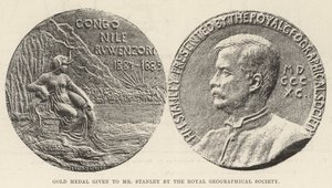 Goldmedaille, verliehen an Mr Stanley von der Royal Geographical Society