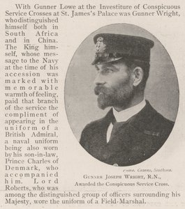 Kanonier Joseph Wright, RN, ausgezeichnet mit dem Conspicuous Service Cross von English Photographer