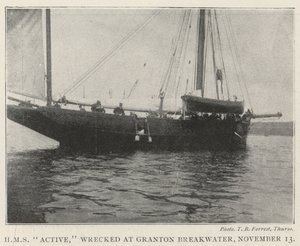 HMS Active, am Granton-Wellenbrecher am 13. November gestrandet von English Photographer
