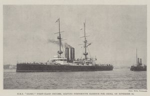 HMS Glory, Kreuzer erster Klasse, verlässt den Hafen von Portsmouth nach China, am 24. November von English Photographer