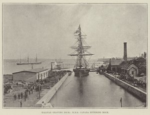 Halifax Graving Dock, HMS Canada beim Einlaufen in das Dock von English Photographer