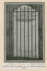 Hazlitts neues Denkmal im St. Annes Kirchhof, Soho von English Photographer