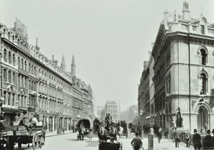 Holborn Viaduct, Blick nach Osten, City of London, 1875 von English Photographer
