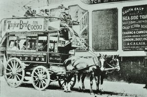 Pferdeomnibus mit Passagieren, 1899