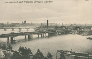 Hungerford- und Waterloo-Brücken, London von English Photographer