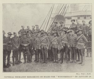 Imperial Yeomanry gehen an Bord der Winifredian am 28. Januar von English Photographer
