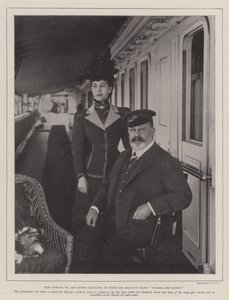 König Edward VII. und Königin Alexandra an Bord der königlichen Yacht Victoria und Albert von English Photographer