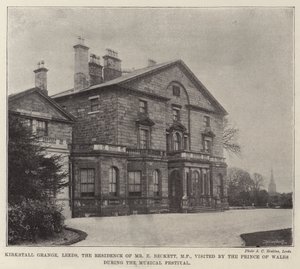Kirkstall Grange, Leeds, die Residenz von Mr. E. Beckett, MP, besucht vom Prinzen von Wales während des Musikfestivals von English Photographer