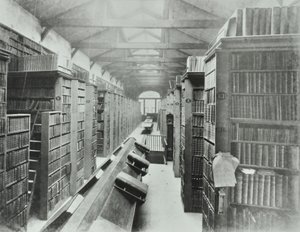Bibliothek, Sion College, Victoria Embankment, City of London, 1885