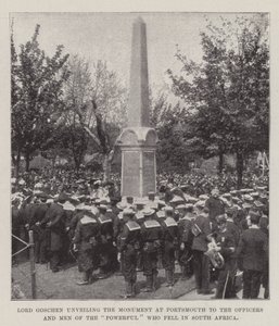 Lord Goschen enthüllt das Denkmal in Portsmouth für die Offiziere und Männer der Powerful, die in Südafrika gefallen sind von English Photographer
