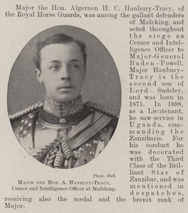 Major der Ehrenwerte A. Hanbury-Tracy, Zensor und Nachrichtenoffizier in Mafeking von English Photographer