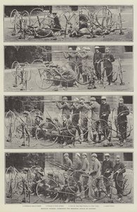 Militärisches Radfahren, Formation zur Abwehr eines Kavallerieangriffs von English Photographer